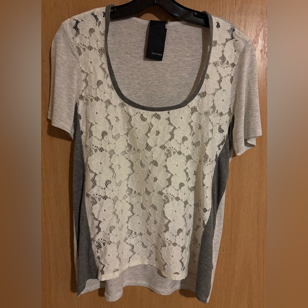 Heather by bordeaux t-shirt in size large